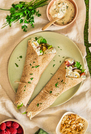 Wraps aux légumes et au fromage frais ail et fines herbes | I Love Cheese