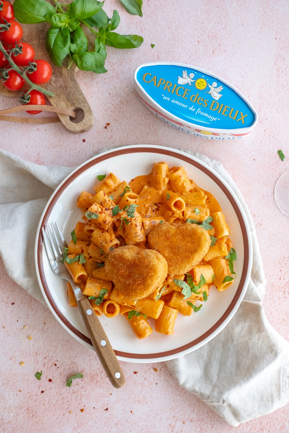 Pasta alla vodka met kaaskroketjes van Caprice des Dieux door @kokerellen